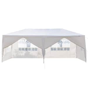 10 ft. x 20 ft. White Party Wedding Tent Canopy 4 Sidewall and 2 Doors