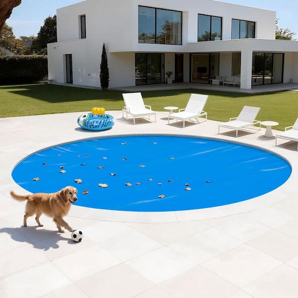 Solar Pool Cover, 33 ft. Round Pool Bubble Cover, 8 Mil Pools Solar Blanket with Bubble & PE Material