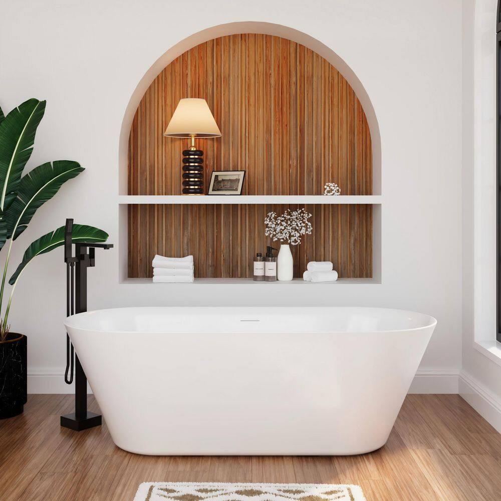 71 in. x 29.5 in. Acrylic Flatbottom Freestanding Soaking Bathtub with Center Drain and Overflow in White price history on PriceWatchPro
