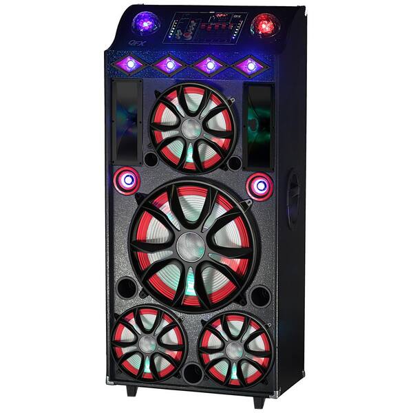 QFX Bluetooth Cabinet Speaker with Built-In Amplifier, Black