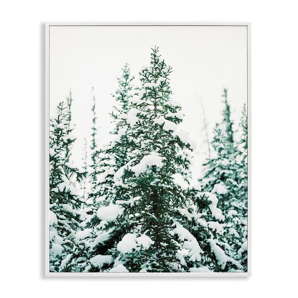 Stupell Industries Woodland Fir with Snow by Justine Milton 1-Piece Framed Graphic Print Nature Poster Art Print 14 in. x 11 in.