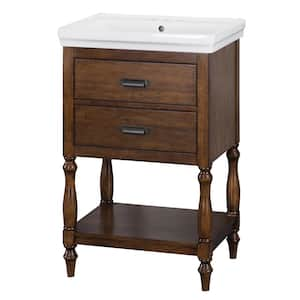 Cherie 24 in. Vanity Combo in Dark Walnut