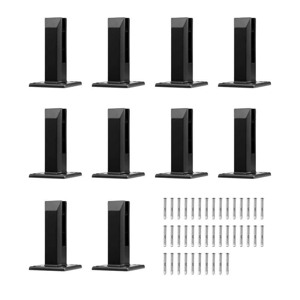 Glass Clamp 10 pcs 6.3 in. H x 3.94 in. W Black Stainless Steel Stair Railing Kit Railing Bracket for 0.31 to 0.47 in. price history on PriceWatchPro