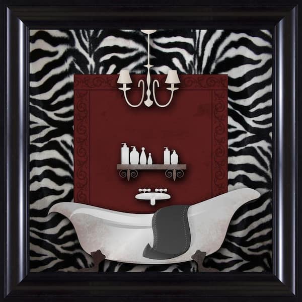 PTM Images 15-1/4 in. x 15-1/4 in. "Zebra Bath B" Framed Wall Art