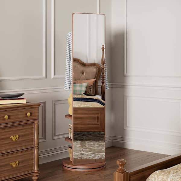 Unbranded Brown 14 in. W x 66 in. H Full Length Mirror, Large Mirror for Viewing the Whole Body, Floor Mirror for Living Room