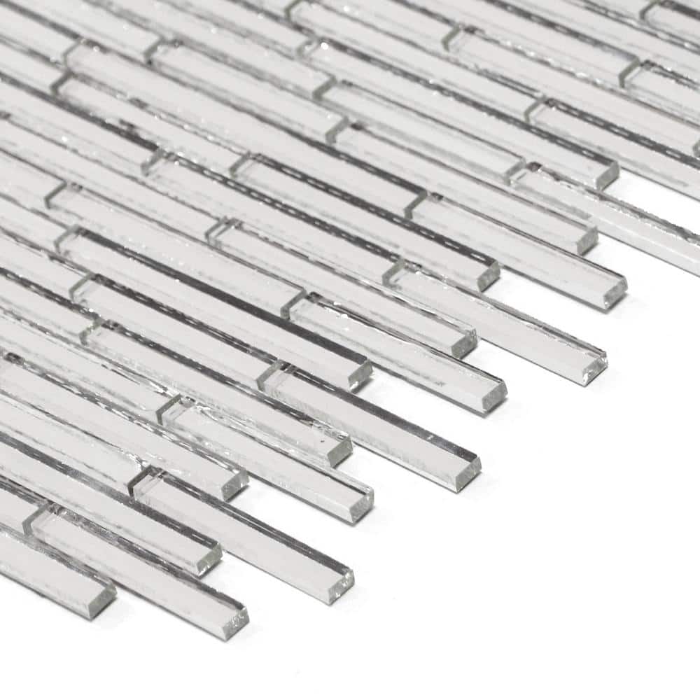 10.4" x 11.2" Silver Mirrored Glass Mosaic Wall Tile