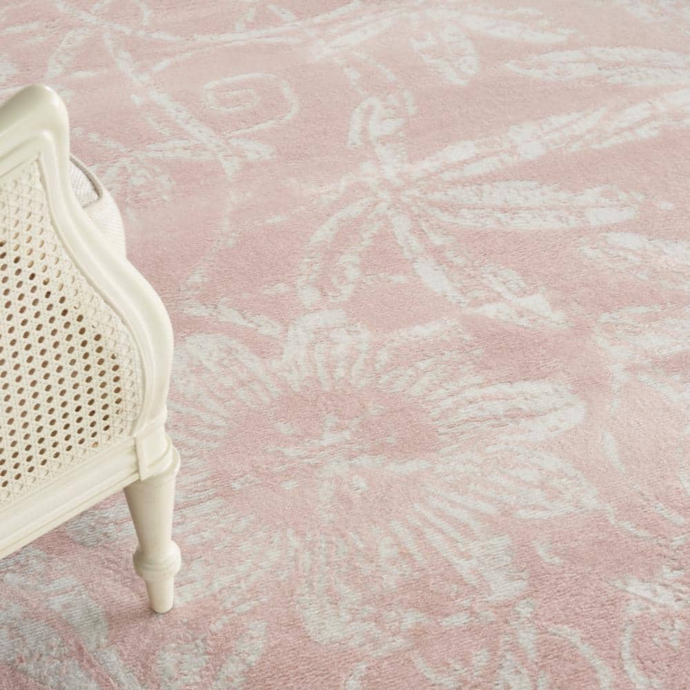 Bohemian Bliss Pink Floral 8' x 10' Synthetic Area Rug