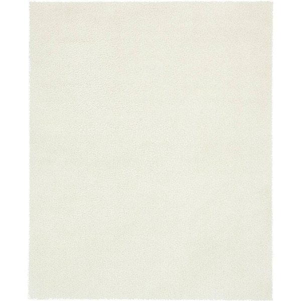 Unique Loom Studio Solid Shag White 8' 0 x 10' 0 Area Rug