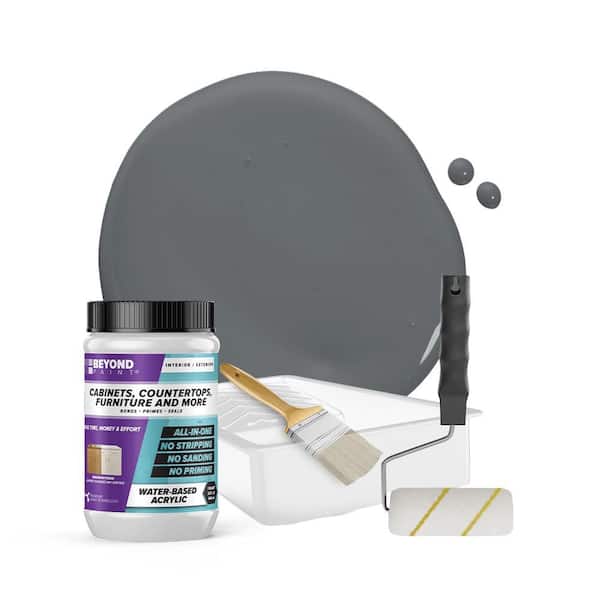 BEYOND PAINT 1 qt. Pewter Cabinets, Countertops, Furniture and More Multi-Surface All-in-One Interior/Exterior Refinishing Kit