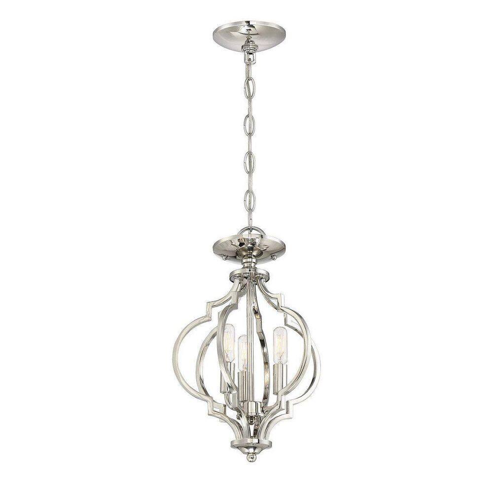 Polished Nickel 16" Farmhouse 3-Light Ceiling Pendant