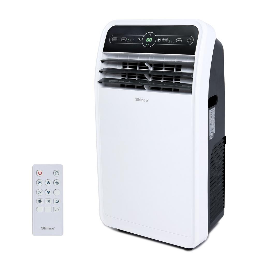 7,800 BTU Portable Air Conditioner Cools 400 Sq. Ft. with Dehumidifier, 3 Fan Speeds and Remote in White -  Edendirect, DWUEFL12