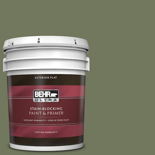 BEHR ULTRA 5 gal. #420F-6 Egyptian Nile Flat Exterior Paint & Primer