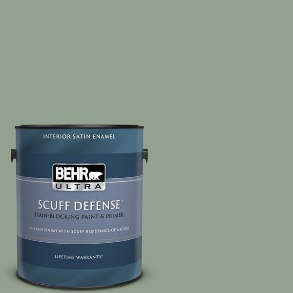 BEHR ULTRA 1 gal. #N400-4 Forest Path Extra Durable Satin Enamel Interior Paint & Primer