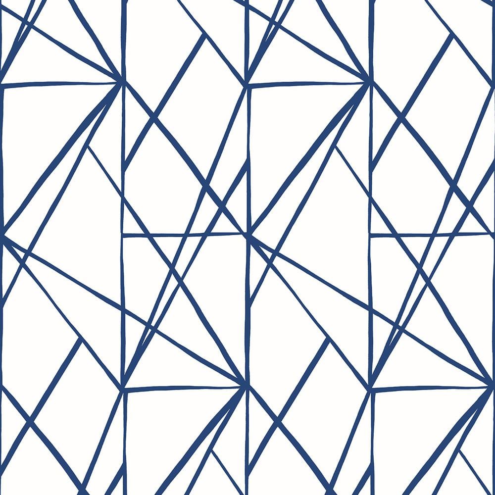 Navy Blue Geometric Peel and Stick Vinyl Wallpaper