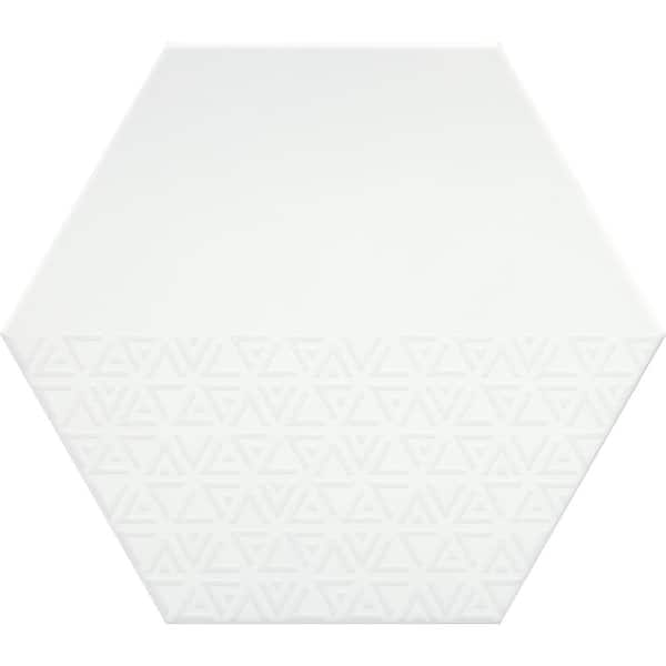 EMSER TILE Rhythm White 11.22 in. x 12.95 in. Matte Patterned Look Porcelain Wall Tile (10.752 sq. ft./Case)