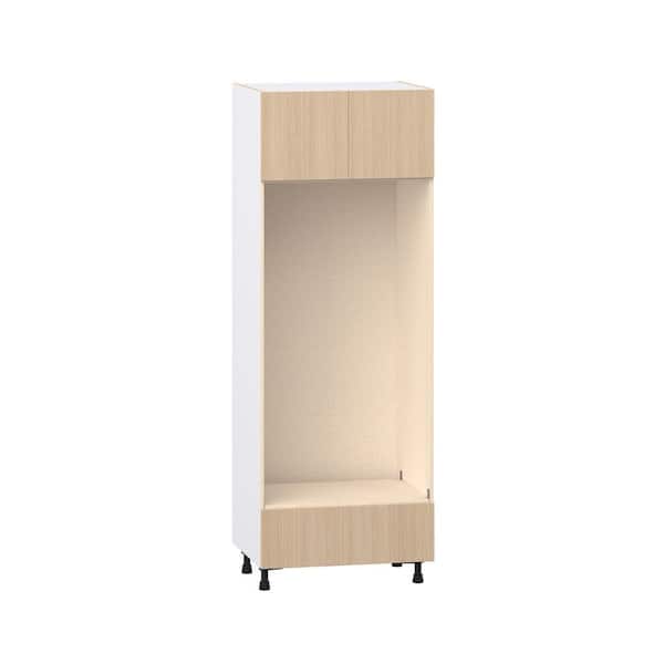 J COLLECTION Timberline 30 in. W x 24.5 in. D x 84.5 in. H Assembled Shaker Double Oven Kitchen Cabinet in Mojavi Oak with Drawer