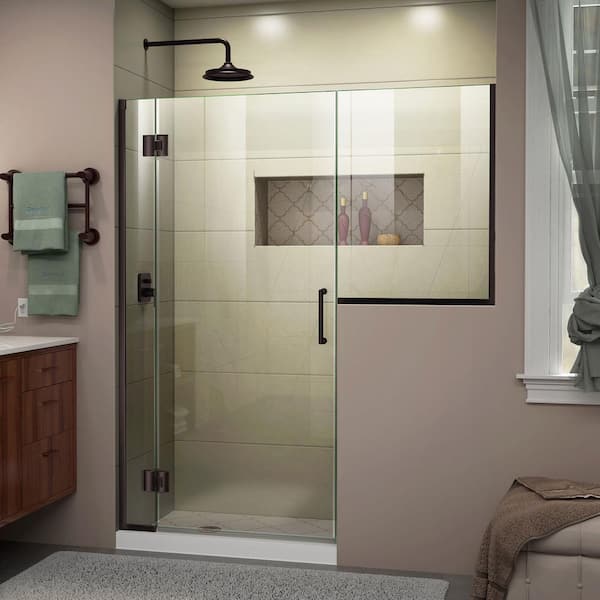 DreamLine Unidoor-X 67 to 67.5 in. x 72 in. Frameless Hinged Shower Door in Oil Rubbed Bronze