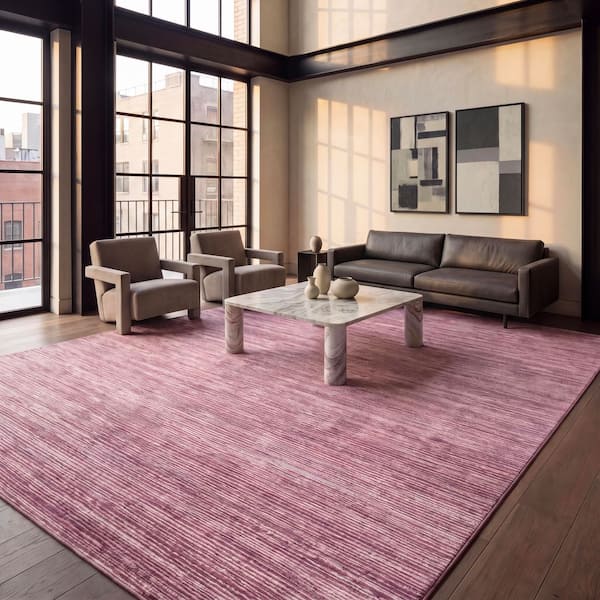 Vision 10 ft. x 14 ft. Grape Solid Color Area Rug