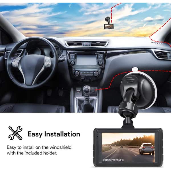DARTWOOD Dash Cam with Wi-Fi, GPS, FHD 1080P 3 in. LCD, 120-Degree