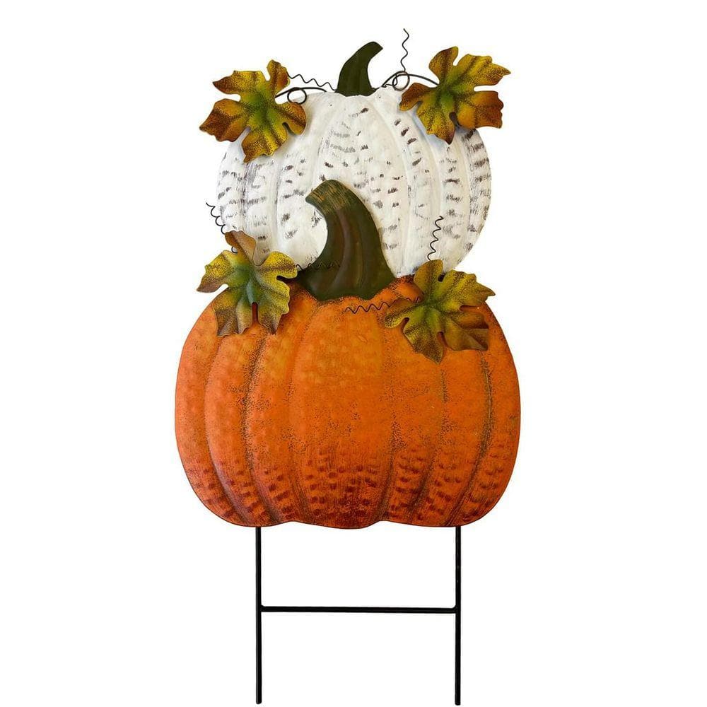 Metal Double Pumpkin Yard Stake-Indoor/Outdoor Fall Harvest Decoration price history on PriceWatchPro