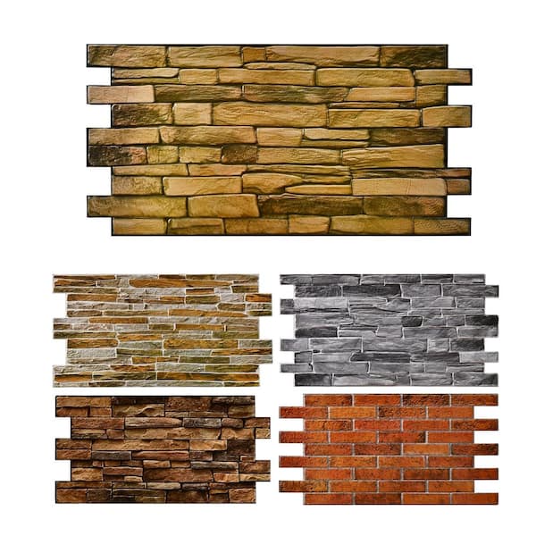 FINECRAFT DECOR 37 11/16 in. x 18 13/16 in. x 3/16 in. 3D PVC Wall Panels for Interior Decor Slate Beige (10-Pieces)