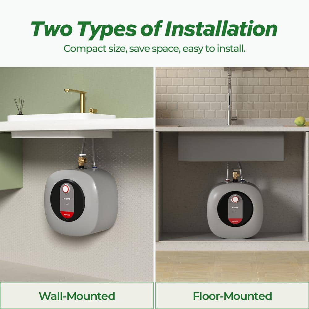 FOGATTI 4 Gallon Gray Electric Mini Tank Water Heater
