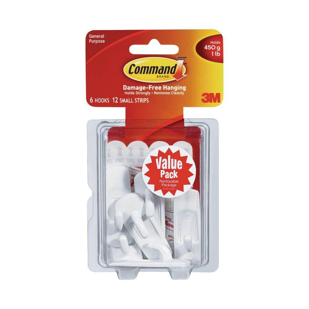 Command 1 lb. 2 in. Small Plastic Hooks 17002ES-VP - The Home Depot