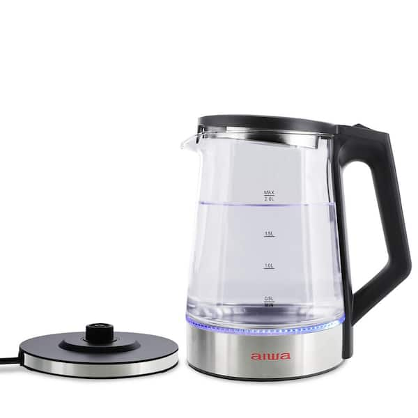 AIWA Electric Black Tea Kettle 8.4 Cups with Blue Indicator Lights WTK1 ...