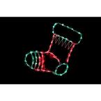 18 in. Lighted Stocking Christmas Window Silhouette Decoration