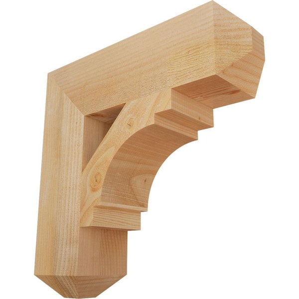 Ekena Millwork 6 in. x 22 in. x 22 in. Douglas Fir Merced Craftsman Rough Sawn Bracket