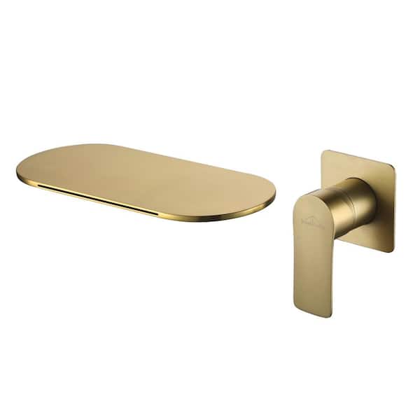Boyel Living Single Handle Wall Mounted Faucet with Valve in Brushed Gold
