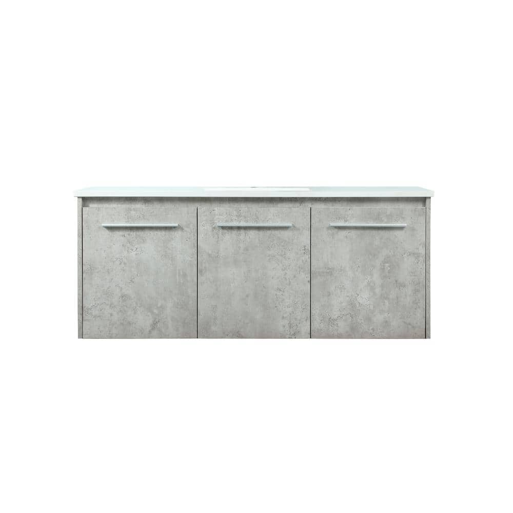Timeless Home 48 in. W Single Bath Vanity in Concrete Grey with Engineered 