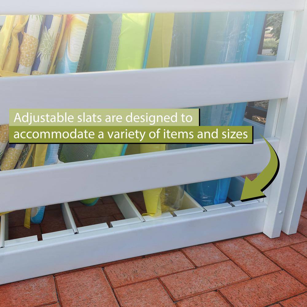 White UV Resistant Vinyl Outdoor Pool Float Storage Organizer