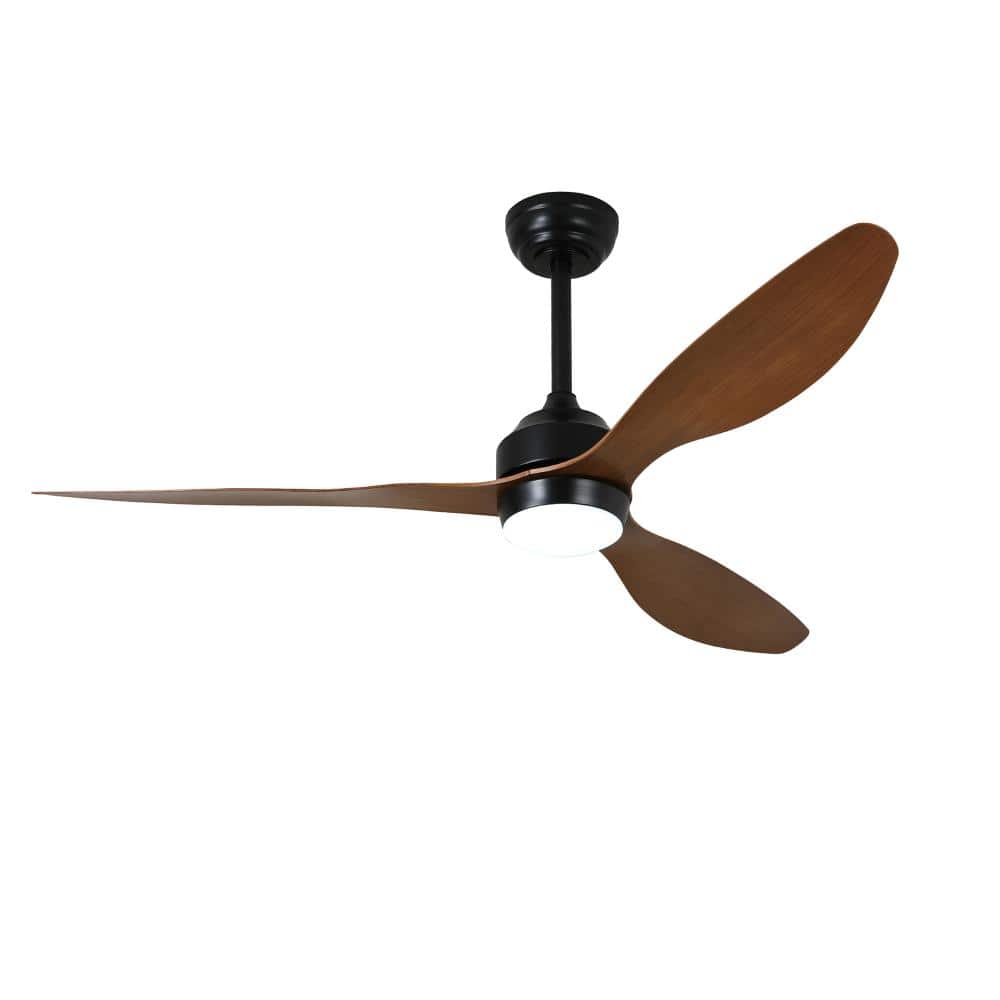 52 in. Matte Black/Brown Downrod Mount Modern 6 Speed Reversible Ceiling Fan w/ LED Light Remote Control,Downrod,Timer price history on PriceWatchPro