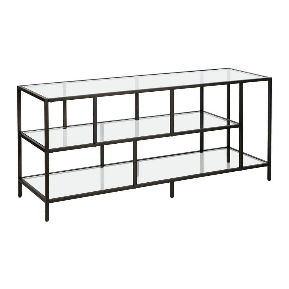 Meyer&Cross Winthrop 55 in. Blackened Bronze Metal TV Stand Fits TVs Up ...