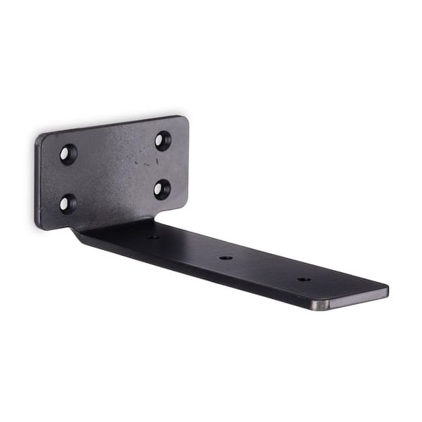 Floating Shelf Bracket 1.6 in. x 6 in. x 3.125 in. Steel Construction - Bracket w/ Pre-Drilled Holes and Mount Screws
