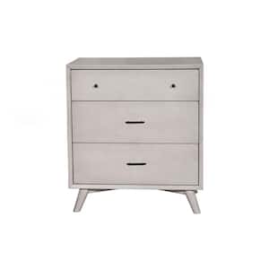 Flynn 3-Drawer Gray Mid Century Modern Small Chest 36 in. H x 32 in. W x 18 in. D