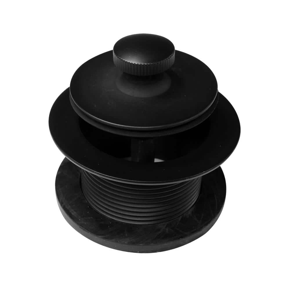Matte Black Coarse Thread Twist & Close Bathtub Drain Trim Kit
