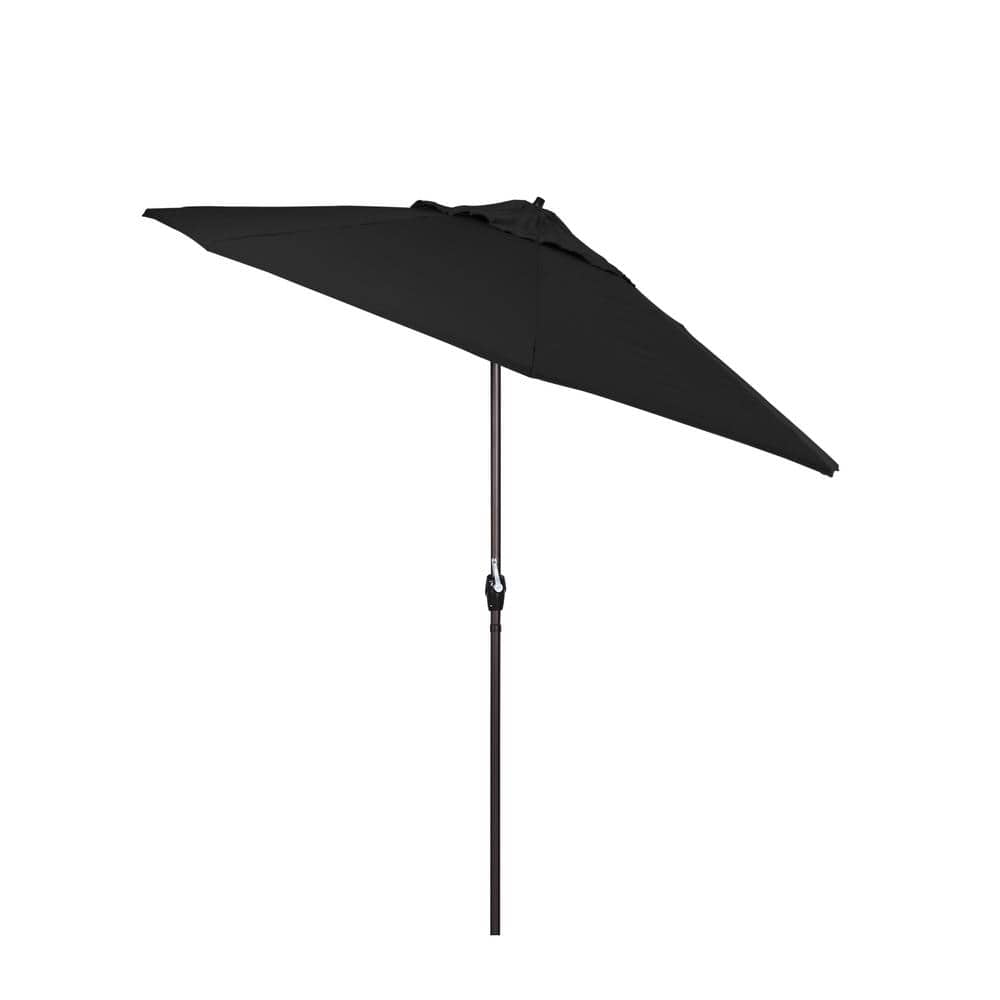 9 ft Black Aluminum Market Umbrella with Bronze Pole