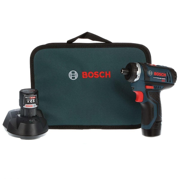 Bosch 12 Volt Lithium-Ion Cordless Electric 1/4 in. Hex 2-Speed Pocket Driver Kit with (2) 2.0 Ah Batteries