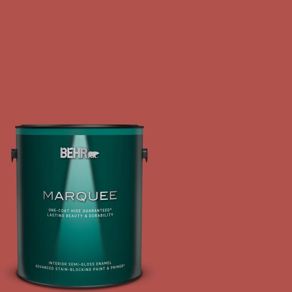 1 gal. #BIC-48 Fortune Red Semi-Gloss Enamel Interior Paint & Primer