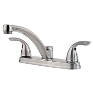 Delton 2-Handle Standard Kitchen Faucet in Stainless Steel