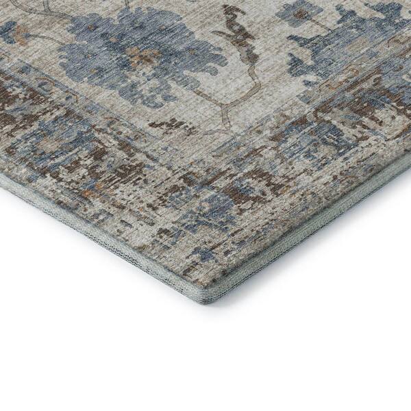 Mayfield Premium Machine Washable Abstract AMF1976 Putty 3 ft. x 4 ft. Area Rug