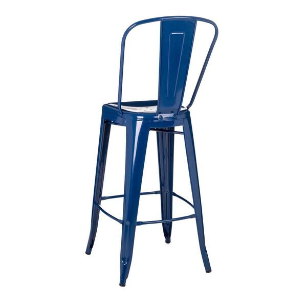 navy blue metal bar stools