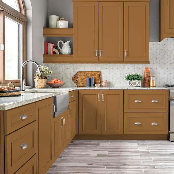 1 gal. #M250-7 Blonde Wood Semi-Gloss Enamel Interior/Exterior Cabinet, Door & Trim Paint