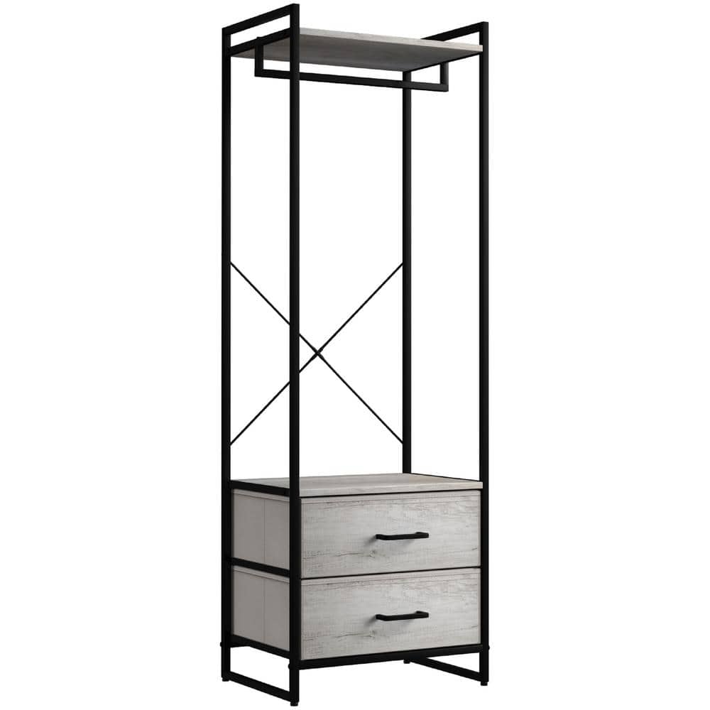 Trinity Rack with 4 Drawers, Freestanding Closet Organizer, Clothes Stand  Dresser with Steel Frame & Wooden Top for Hanging Shirts, Dresses, Jackets