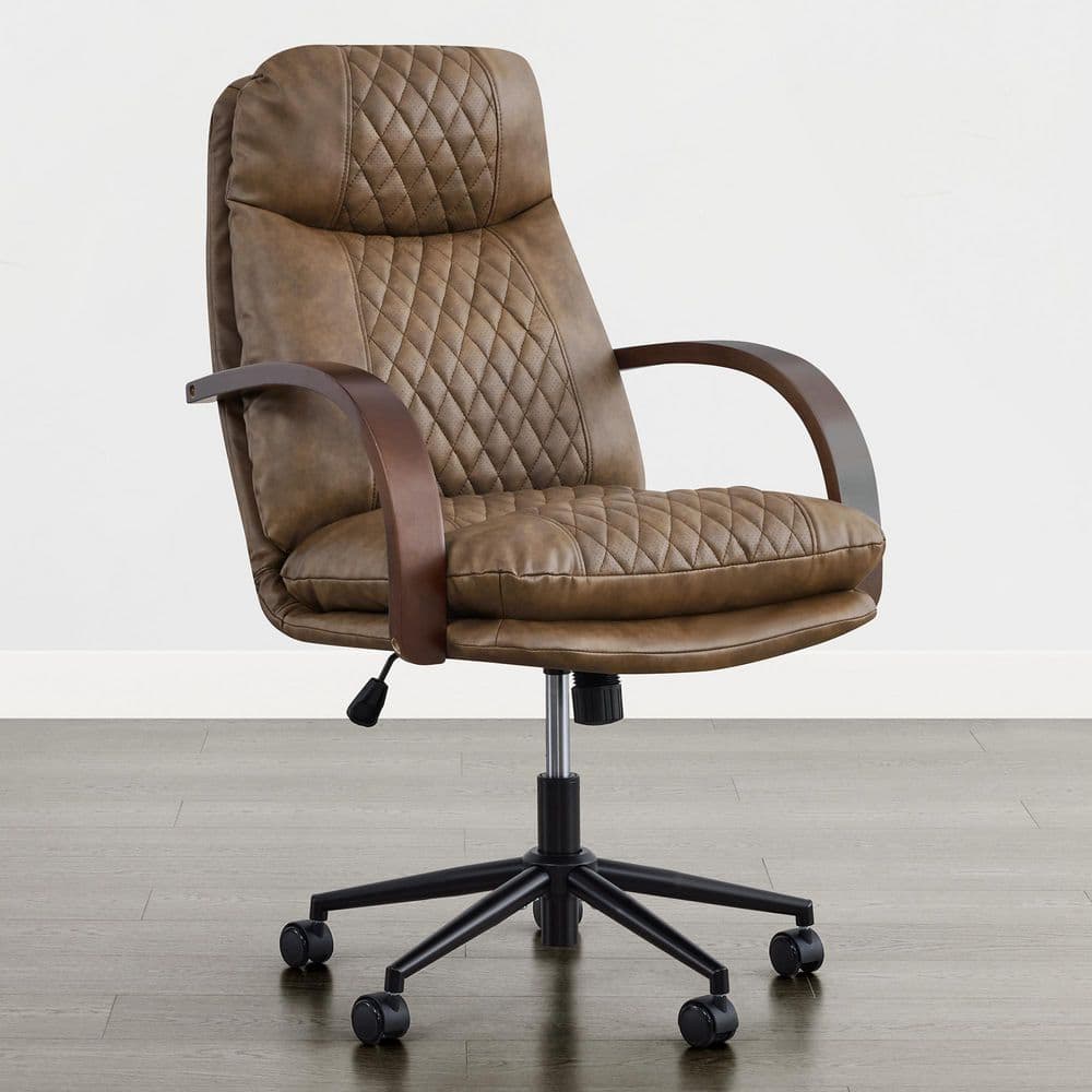 Spruce & Spring Hilo Faux Leather Swivel Ergonomic Office Task