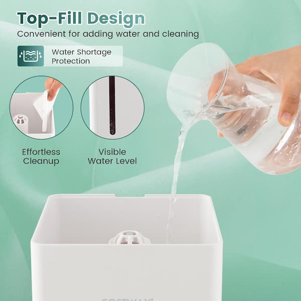 Costway 1 Gal. 4L 250 sq.ft. Ultrasonic Humidifier with 2