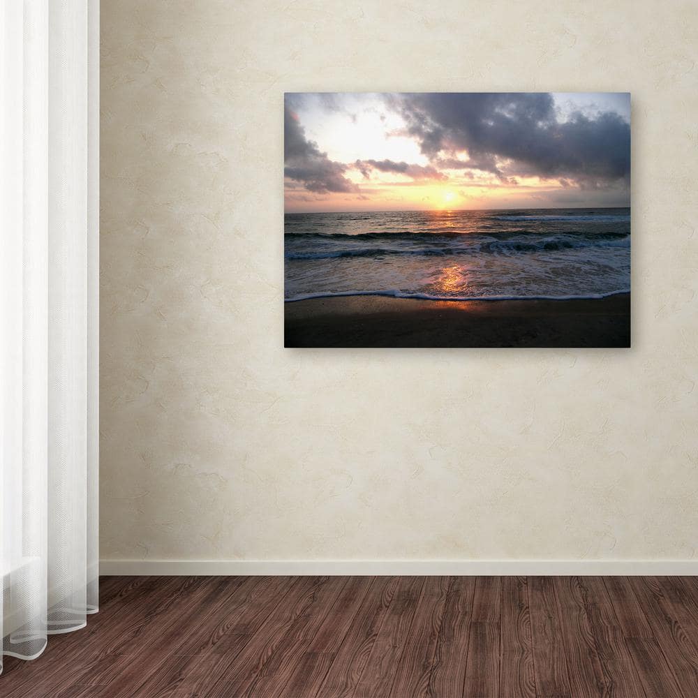 Gentle Rise Coastal Sunrise Canvas Art in Floater Frame