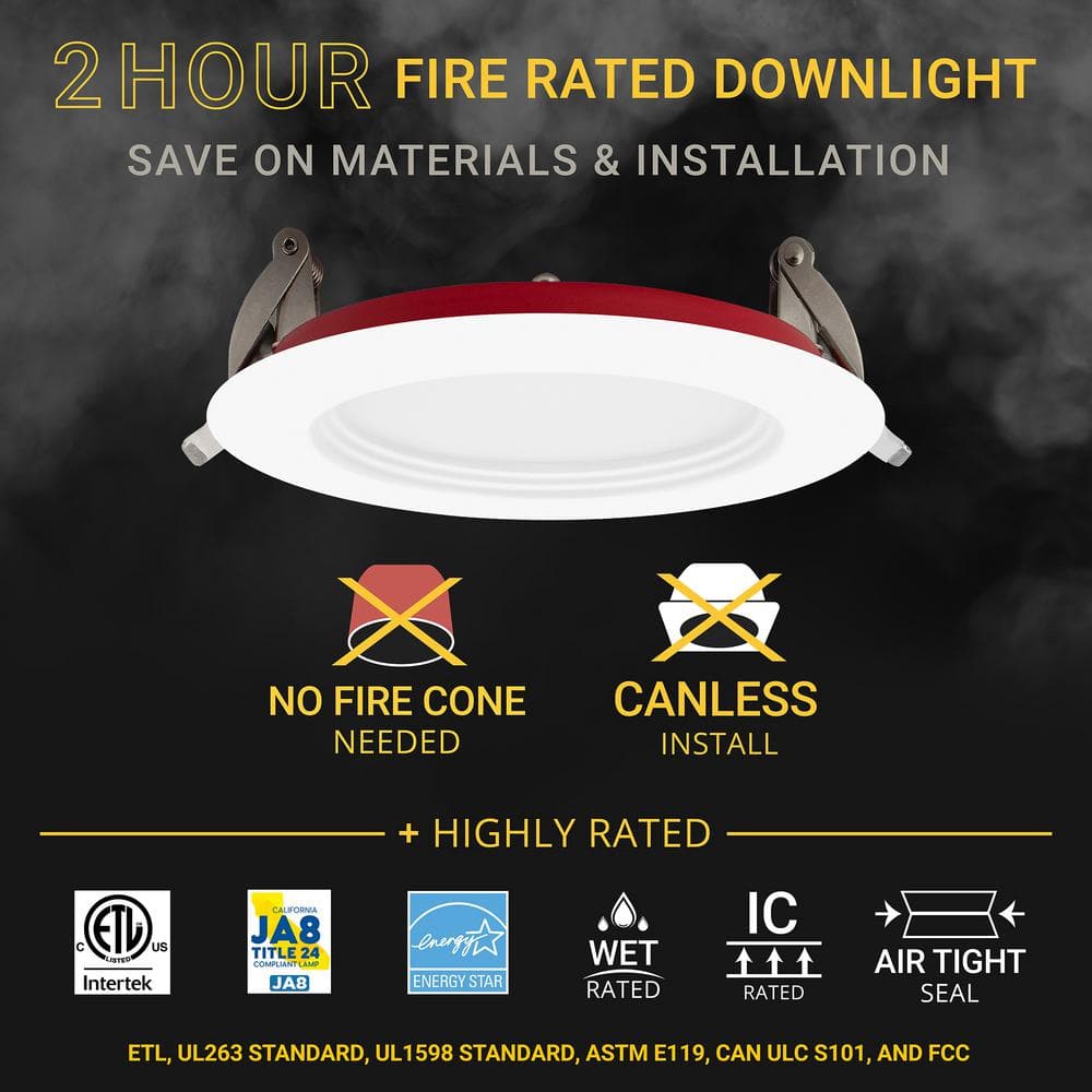 4 Inch White Aluminum LED Recessed Light with Baffle Trim